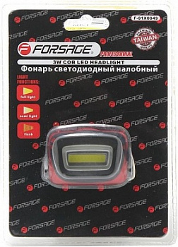 Фонарь светодиодный налобный в комплекте с батарейками Forsage F-01X0049