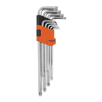 Набор ключей торкс Г-образных 9пр.экстра длинных(Т10-Т50) AV Steel AV-369109