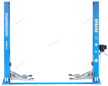 Подъёмник 2-х стоечный с нижней синхронизацией 4 т  ручн.стопора синий 380 В NORDBERG N4120B-4B_3+2