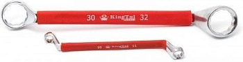 Ключ накидной отогнутый на 75 грд. в прорезиненной оплетке 30х32мм KingTul kraft KT-203032k