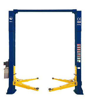 Подъёмник 2-х стоечный с верхней синхронизацией 4 т  ручные стопора, 380 В TEMP S4B-2 380V СИНИЙ
