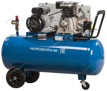 Компрессор воздушный поршневой  (400 л/мин, 100 л/бак, 220 В) NORDBERG ECO NCE100/400-220