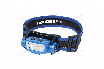 Фонарь светодиодный налобный аккумуляторный 3,7 В c датчиком движения NORDBERG 1953