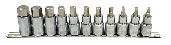 Набор головок-бит 1/2" HEX H4-H19 11 предметов ROSSVIK SST0419