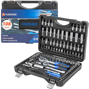 Набор инструмента 108 пр. 1/4"&3/8" 6-гр.  Forsage F-41082-5DS-м