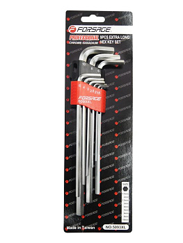 Набор ключей шестигранных 9 предметов HEX экстрадлинных Forsage F-5093XL