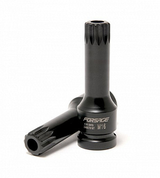 Головка-бита SPLINE ударная M16с отверстием, 1/2" Forsage F-24807816T