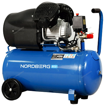 Компрессор воздушный поршневой  V-образный 220В, 50л, 410л/мин NORDBERG ECO NCE50/410V