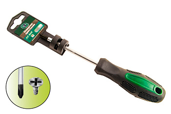Отвертка крестовая PH2х200мм с круглым стержнем AT 52413
