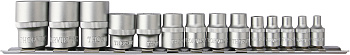 Набор головок 1/4", 3/8", 1/2" E-профиль 14 пр. (E4-E24) Thorvik S1S1314SM