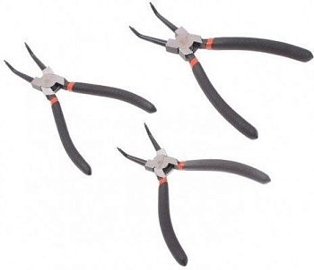 Съемник стопорных колец изогнутый 45° 6"-150мм, в блистере KINGTUL KT-01004-06