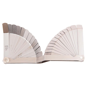 Набор щупов 26пр. (0.127-0.762мм;0.005"-0,03"мм) изогнутые AV-921123