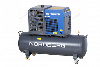 Компрессор винтовой,  5,5 кВт, 10 бар, 660 л/мин, ресивер 230 л, IP54 NORDBERG NCF7,5R