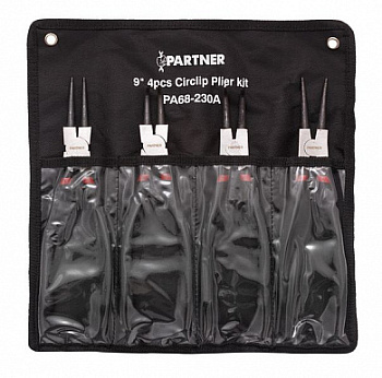 Набор съемников стопорных колец, 4пр. (L-230мм), на полотне Partner PA-68-230A