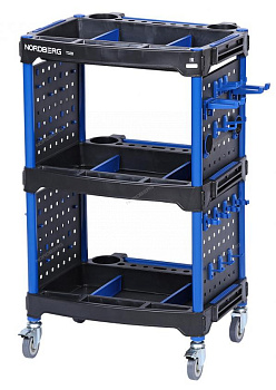 Тележка с пластиковыми полками синяя NORDBERG T32B