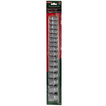 Набор головок 1/2" 16 пр. 6гр.(10-19,21,22,24,27,30,32мм), на планке RockForce RF-4161-5