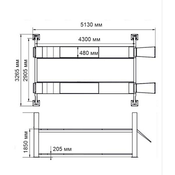 Подъёмник электрогидравлический четырехстоечный,г/п 4т без траверсы Темп TFA4500-3D380
