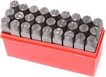 Набор штампов буквенных 10мм, 27пр., в пластиковом футляре Forsage F-02710