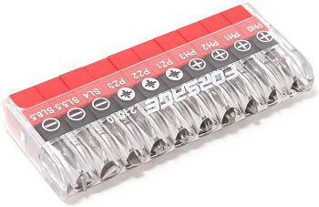 Набор бит 10пр.1/4"  (PH.0,1,2,3, PZ.1,2,3, SL 4,5.5, 6.5мм - 25ммL) Forsage F-21010