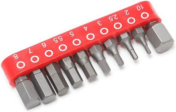 Набор бит 6-гранных 10пр. 1/4" (H 2,2.5,3,4,5,5.5,6,7,8,10-25мм) Forsage F-21021