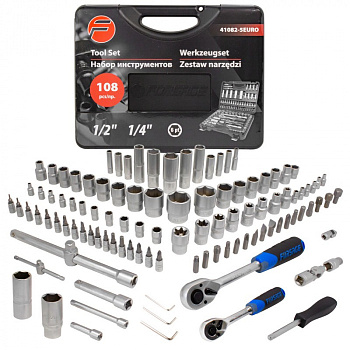 Набор инструмента 108пр. 1/2",1/4" (6гр.)(4-22мм)Forsage F-41082-5EURO