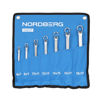 Набор ключей накидных 7 пр.(6-19мм) NORDBERG 10407P