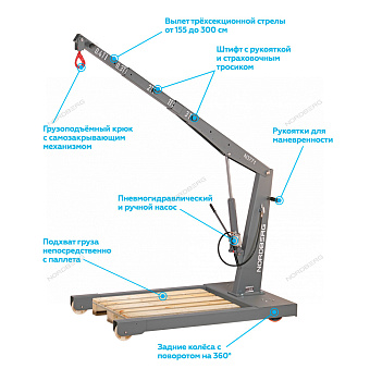 Кран гаражный пневмогидравлический грузовой 3 т  NORDBERG N3771