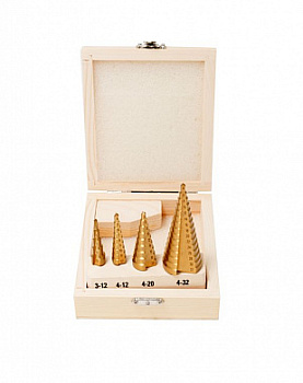 Набор сверел ступенчатых HSS 4241, 4 предметов (3-12мм, 4-12мм, 4-20мм, 4-32мм) Forsage F-38503