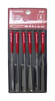 Набор надфилей разнопрофильных 6пр.(L-140мм,Ø3мм),в блистере Forsage F-6160