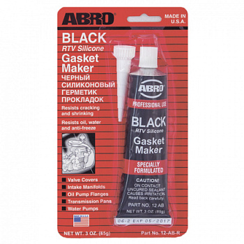 Герметик силиконовый черный 85 гр. ABRO A12B