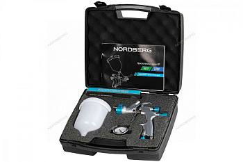 Краскопульт LVMP с верхним бачком, сопло 1,8 мм,  кейс NORDBERG NP7517